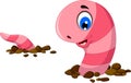 Funny worm cartoon on the sand Royalty Free Stock Photo