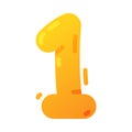 Funny Yellow Balloon Number or Numeral One Vector Illustration