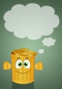 Funny yellow garbage bin Royalty Free Stock Photo