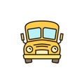 Funny Yellow School Bus vector concept colored icon Royalty Free Stock Photo