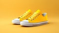 Funny yellow sneakers ideal for outdoor activities