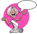 Laughing Indian Yogi on Yoga Asana Cartoon with Ballon