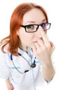 Funny young female doctor Royalty Free Stock Photo