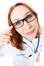 Funny young female doctor Royalty Free Stock Photo