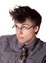 Funny young handsome man in a hippy tie Royalty Free Stock Photo