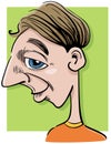 funny young man caricature drawing illustration Royalty Free Stock Photo
