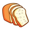 Funny and yummy sliced bread in cartoon style