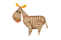 Funny zebra made of bread and vegetables