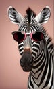 funny zebra wearing sunglasses illustration