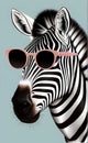 funny zebra wearing sunglasses illustration