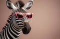 funny zebra wearing sunglasses illustration