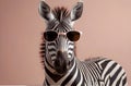 funny zebra wearing sunglasses illustration