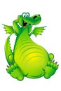 FunnyCartoon Dragon Isolated on White Royalty Free Stock Photo
