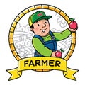 Funy farmer or gardener. Profession ABC series