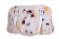 Fur bag isolated on white background Royalty Free Stock Photo