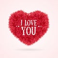 Fur Banner Heart Love You Valentine Concept Card. Vector Royalty Free Stock Photo