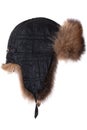 Fur cap for winter weather. Royalty Free Stock Photo