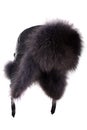 Fur cap for winter weather. Royalty Free Stock Photo