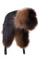 Fur cap for winter weather. Royalty Free Stock Photo