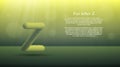 Fur letter Z over zucchini color gradient studio room background