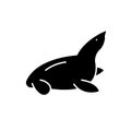 Fur seal black icon, vector sign on isolated background. Fur seal concept symbol, illustration Royalty Free Stock Photo