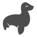 Fur seal, sea lion solid icon, oil industry concept, aquatic animal vector sign on white background, glyph style icon Royalty Free Stock Photo