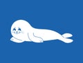Fur Seal white isolated. small sea calf. Animal of Arctic