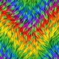 Fur seamless texture with rainbow color pattern, fabric, 3d illustration