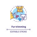 Fur trimming concept icon