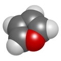 Furan heterocyclic aromatic molecule. Royalty Free Stock Photo