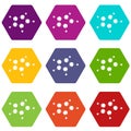 Furan icons set 9 vector Royalty Free Stock Photo