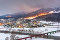 Furano, Hokkaido, Japan town skyline in winter