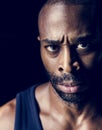 Furious african man facial expression Royalty Free Stock Photo