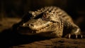 Furious alligator close up, dangerous focus on teeth generated by AI