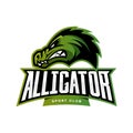 Furious alligator sport vector logo concept isolated on white background. Royalty Free Stock Photo