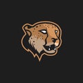 Growling cheetah mascot logo design for e sport and sport team Royalty Free Stock Photo