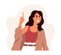 Furious angry woman shouting and screaming with rage. Annoyed female character with aggressive face expression scolding Royalty Free Stock Photo