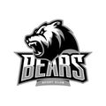 Furious bear sport vector logo concept isolated on white background.