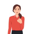 Furious businesswoman feel emotional screaming and scolding. woman point with finger shout and lecture