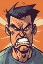 Furious Cartoon Character Expressing Anger. Perfect for Social Media Posts.