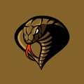 Furious cobra sport vector logo concept isolated on khaki background