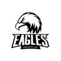 Furious eagle sport mono vector logo concept isolated on white background