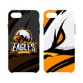 Furious eagle sport vector logo concept smart phone case isolated on white background