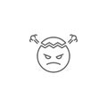 Furious emoticon vector icon symbol angry isolated on white background Royalty Free Stock Photo