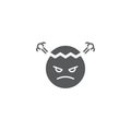 Furious emoticon vector icon symbol angry isolated on white background Royalty Free Stock Photo