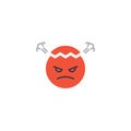 Furious emoticon vector icon symbol angry isolated on white background Royalty Free Stock Photo