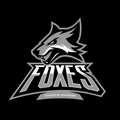 Furious fox sport club vector logo concept isolated on black background