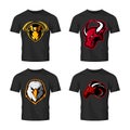 Furious hornet, bull, eagle and ram sport vector logo concept set on white background.