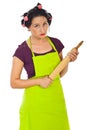 Furious housewife waiting you Royalty Free Stock Photo