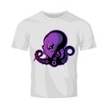 Furious octopus sport vector logo concept isolated on white t-shirt mockup